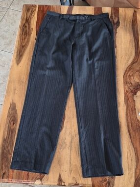 Calvin Klein Stripe, 72% Wool Blend Pants Sz 33W 32L